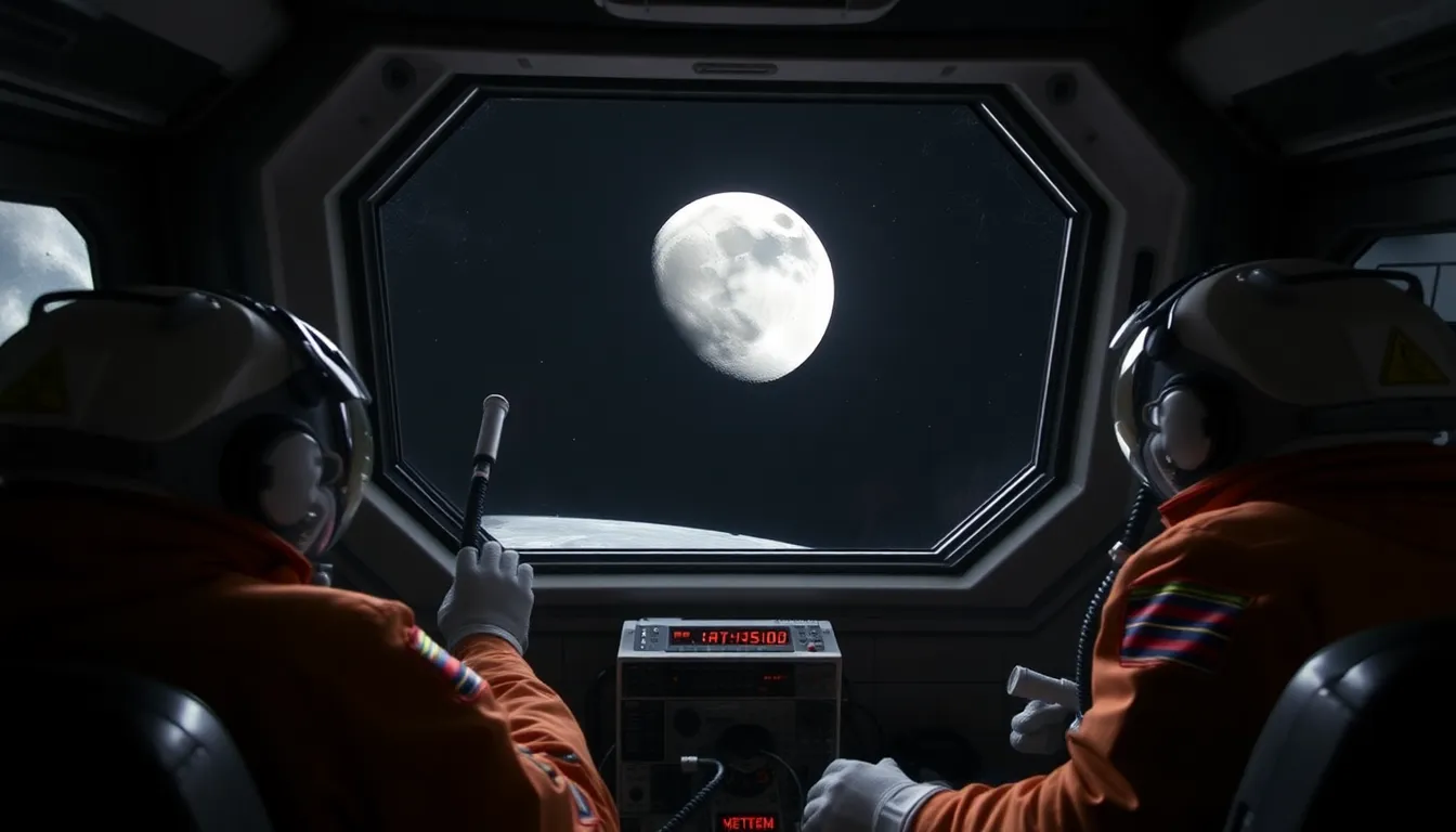 NASA mission control team analyzing data and strategizing to ensure crew safety amidst a temporary loss of contact with Earth