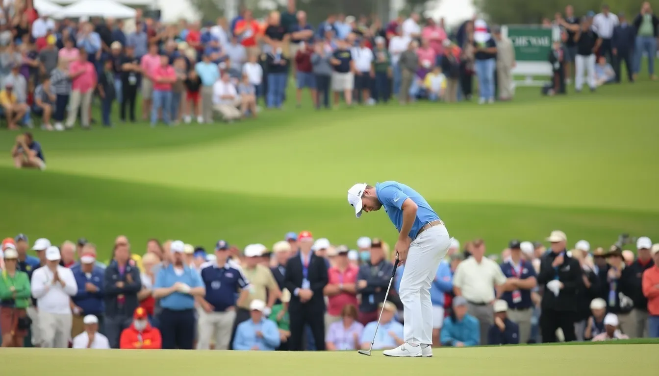 A closeup of McIlroy passionately discussing the future of golf, reflecting his commitment to the sport's integrity and ongoing conversations around professional golf