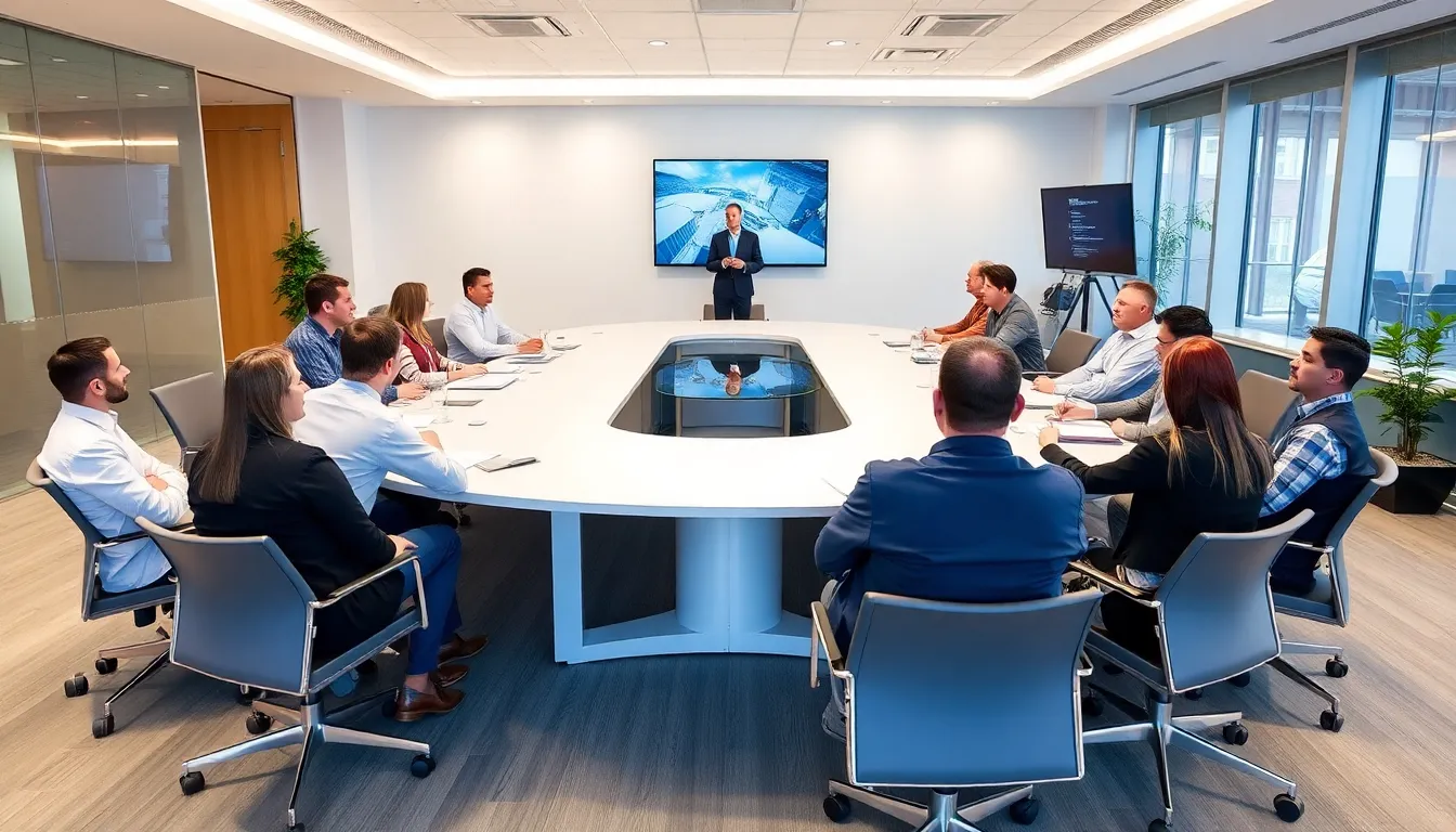 A team of engineers collaborating on AI projects, showcasing Meta's strategic pivot towards artificial intelligence development