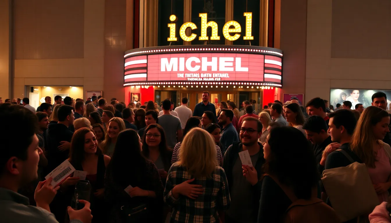 A packed cinema audience captivated by the opening scenes of 'Michael', highlighting the film's strong draw