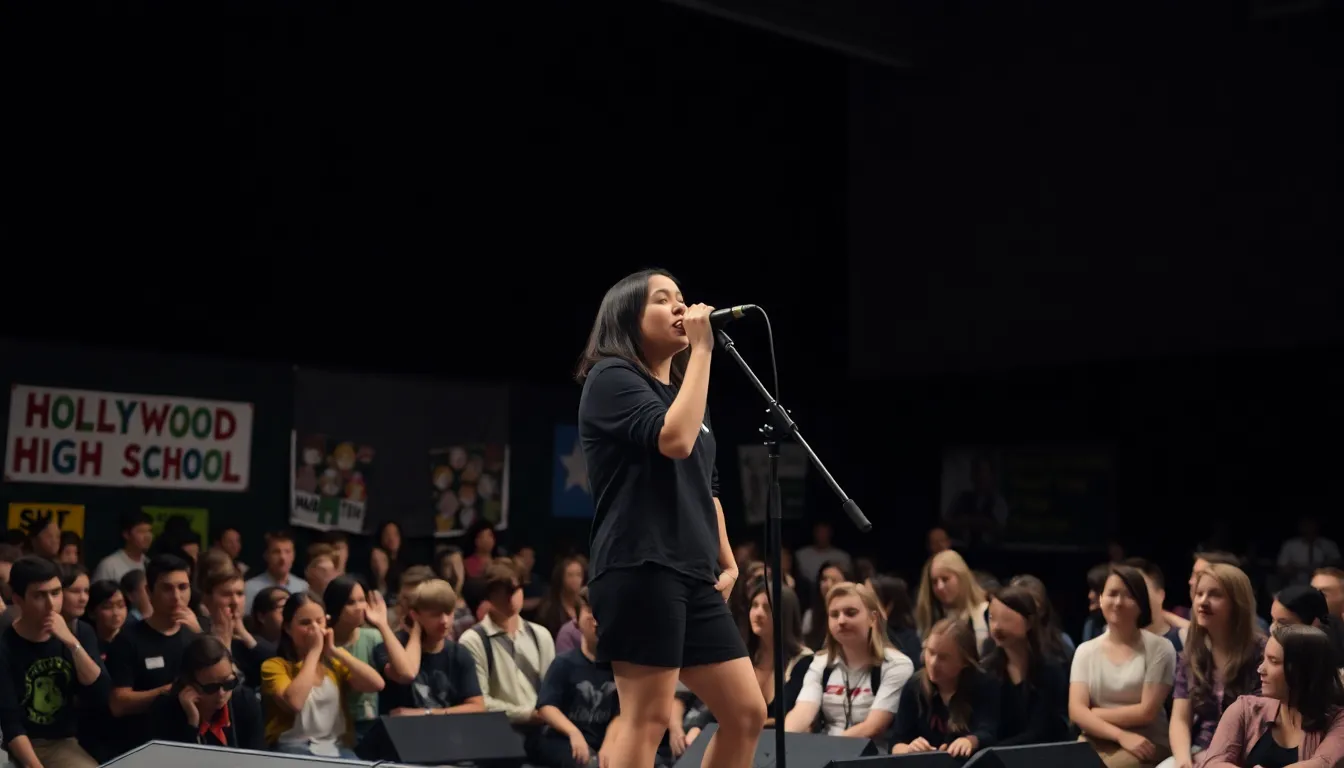 Audience members share a moment of connection during Mitski's performance, reflecting the emotional depth and personal engagement of the residency
