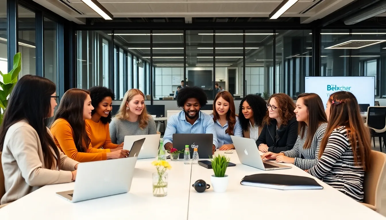 A diverse group of people engaging with various tech devices, illustrating the widespread influence of technology on different aspects of society and economy