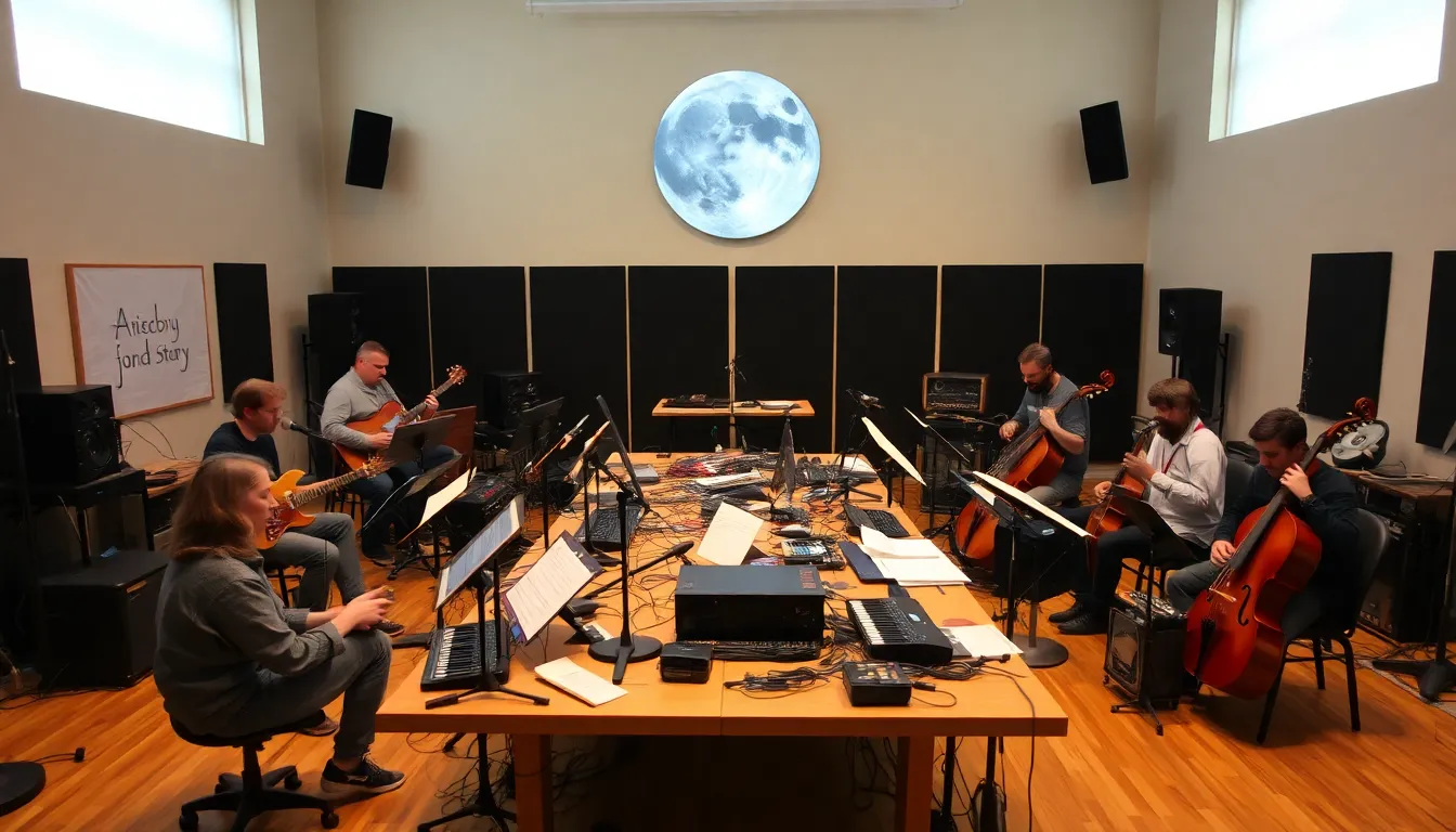 A vibrant music festival celebrating lunar themes, attracting diverse audiences and fostering community engagement around space exploration