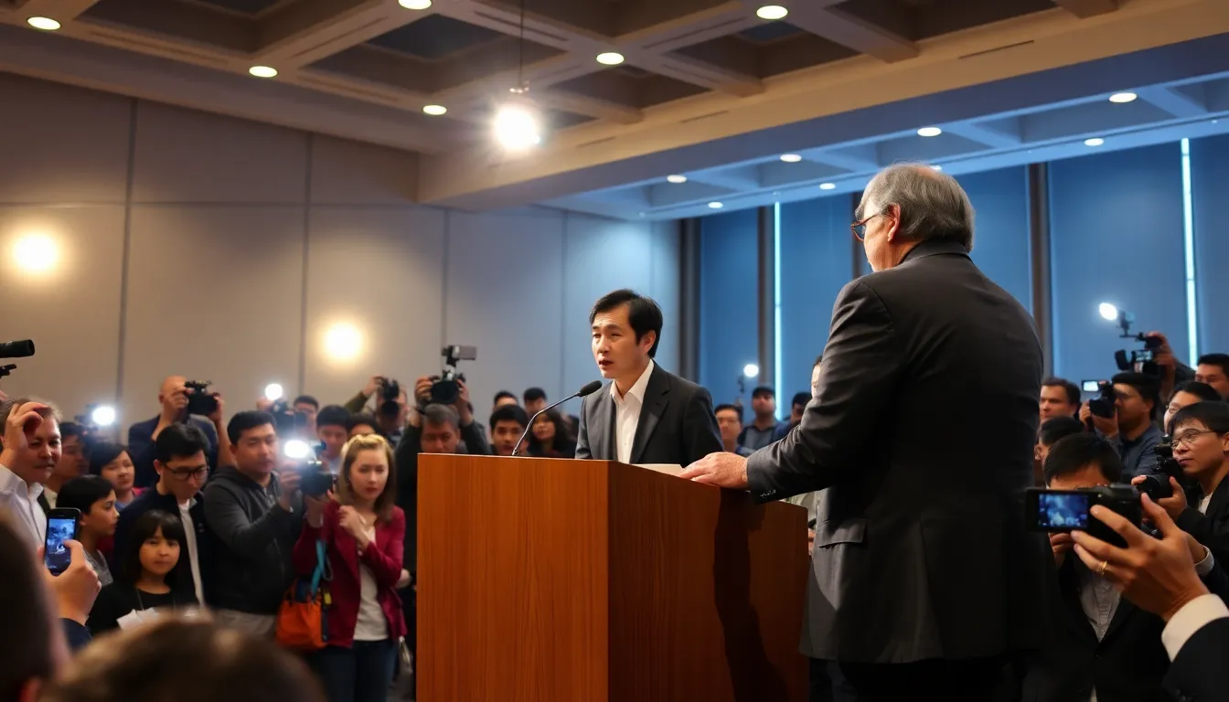An excited crowd at a bookstore eagerly awaiting the release of Murakami's latest novel, showcasing the anticipation surrounding its themes and character development