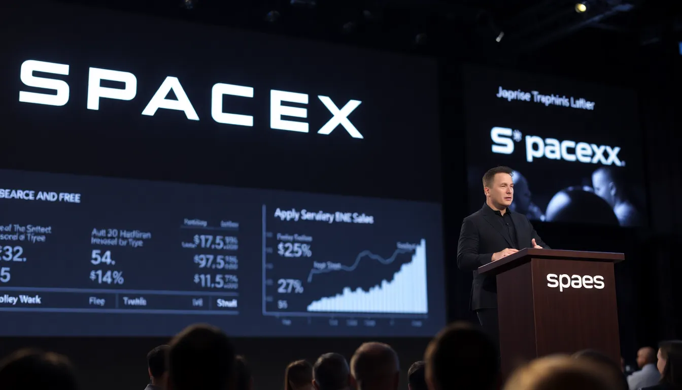 Elon Musk speaks at a SpaceX event, highlighting the company's strategic shift and upcoming plans for its initial public offering.
