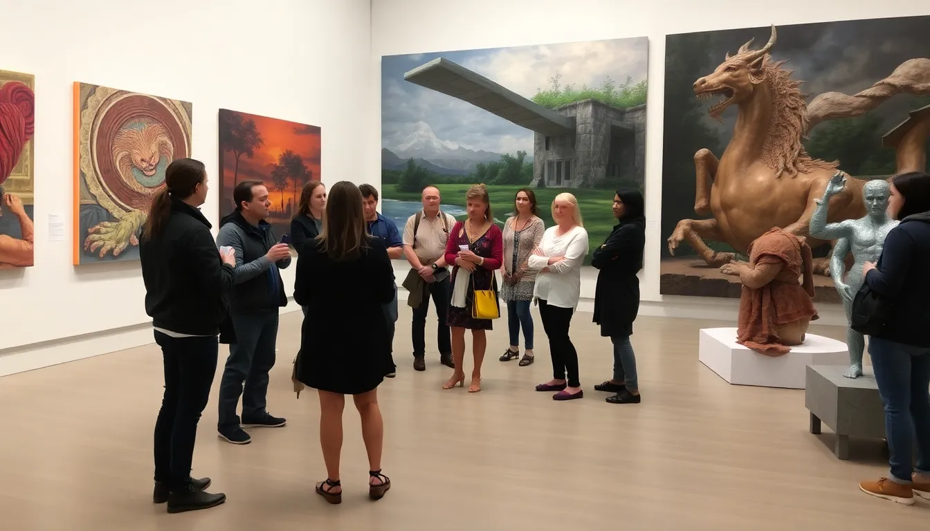 Artists are increasingly using mythical shapes in their works to address the complexities of modern existence and critique the environmental consequences of the oil industry