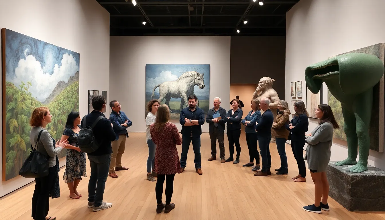 James Turrell's immersive light installation creates a mesmerizing atmosphere, inviting viewers to reflect on the relationship between natural resources and the oil industry's influence on climate change