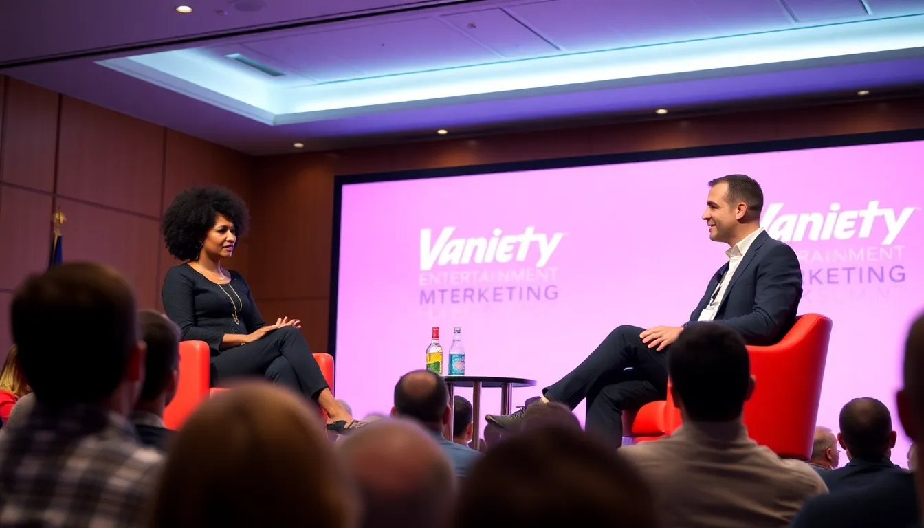 A dynamic panel discussion unfolds, showcasing the collaboration between technology and traditional media as executives explore innovative marketing approaches