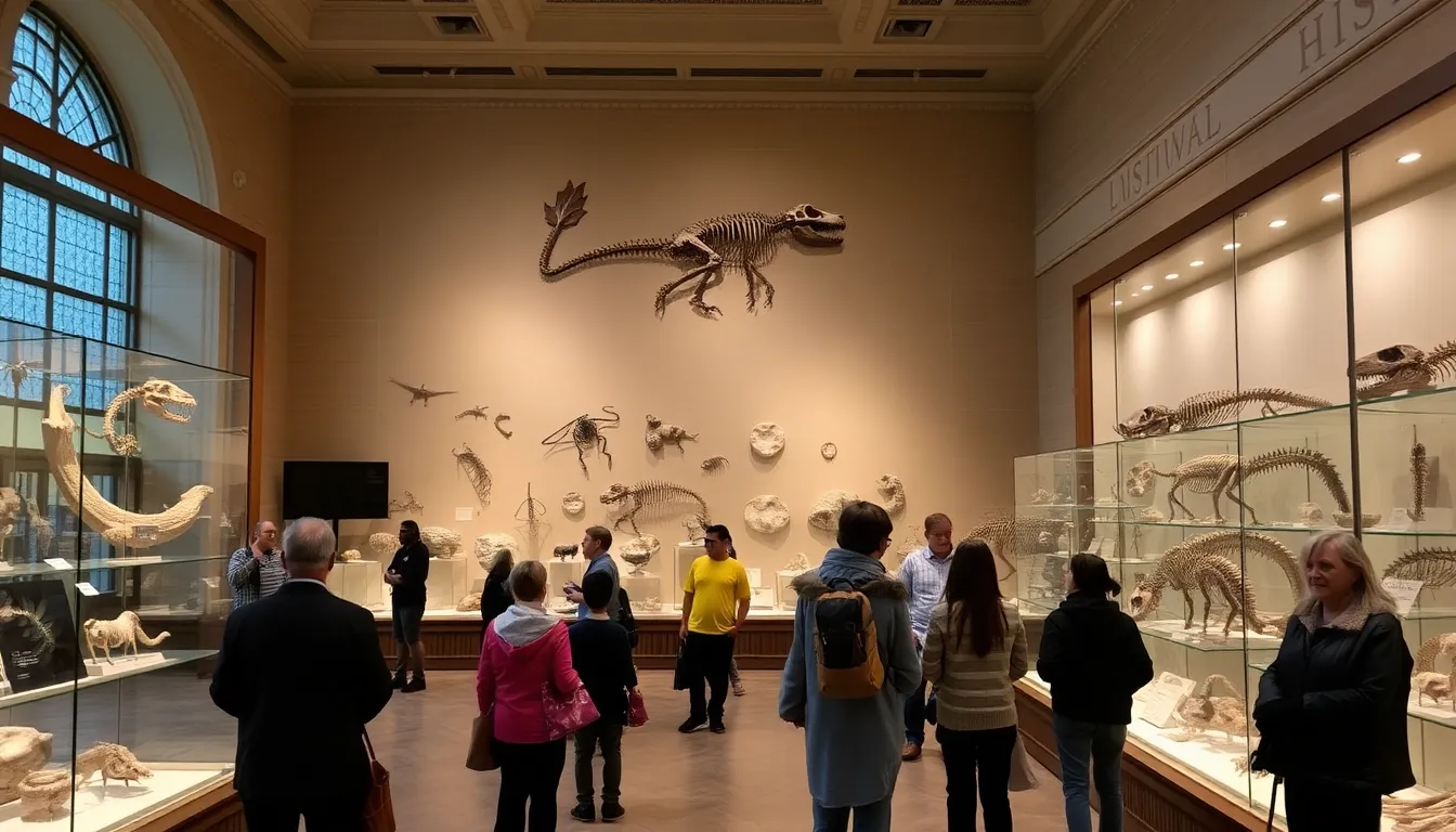 A group of students participating in a workshop on fossil hunting, inspired by the exhibition to explore careers in paleontology and conservation