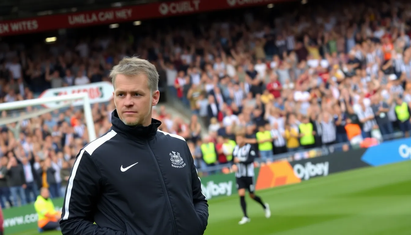 Eddie Howe strategizing during a training session, reflecting his commitment to improving the team's performance and future prospects