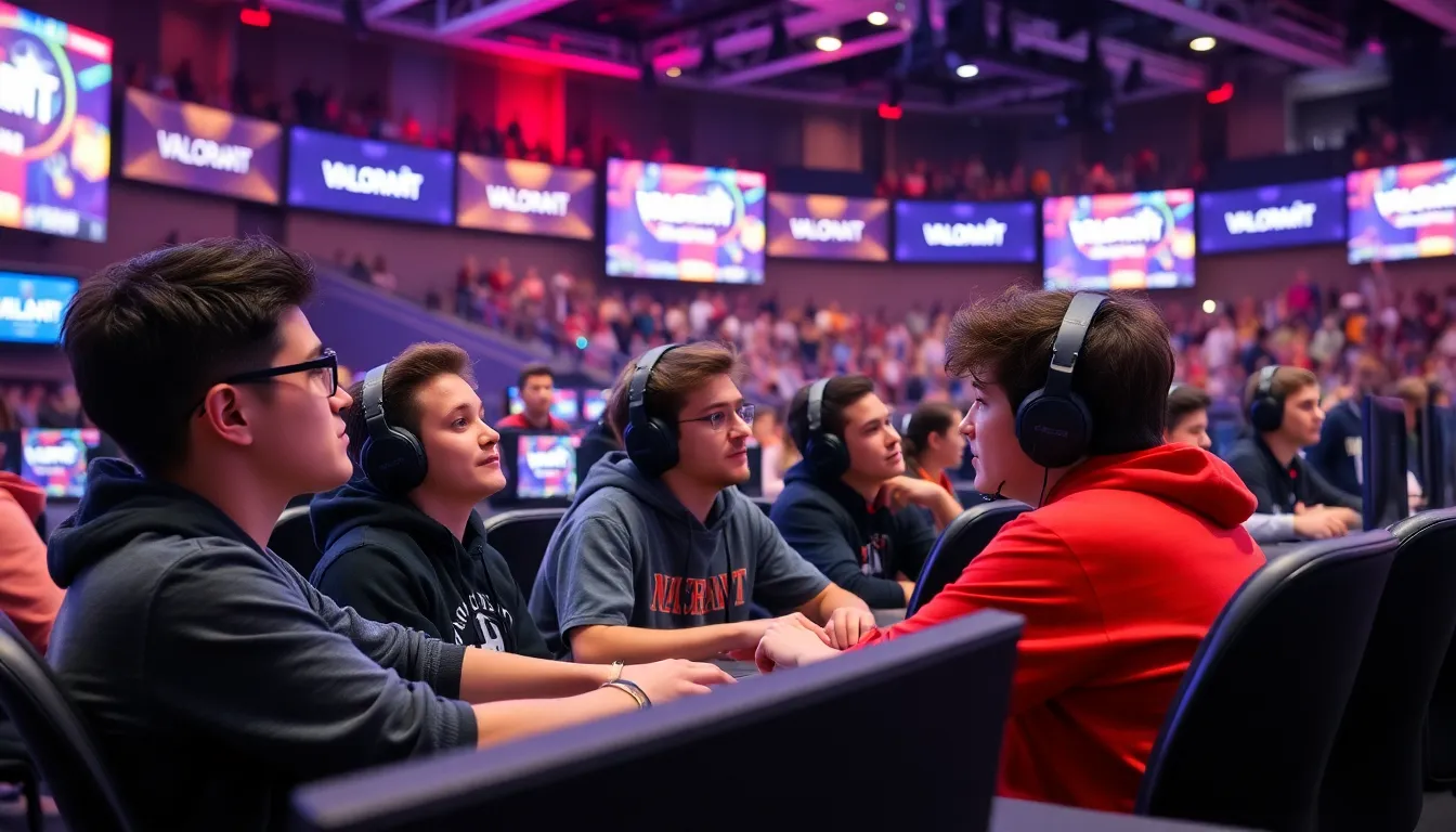 A player showcasing exceptional skill while competing on stage, highlighting the talent present in collegiate esports