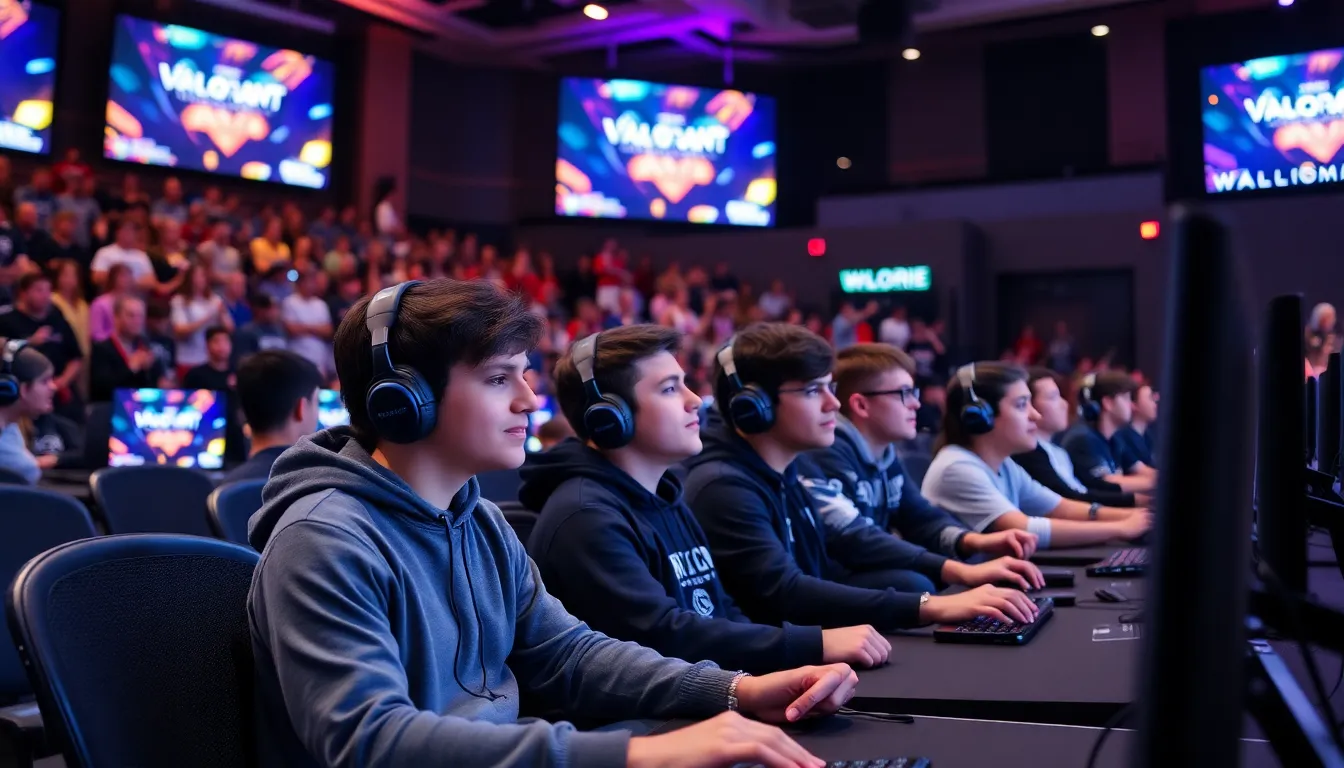 Representatives from Newegg and Evil Geniuses discussing potential opportunities for aspiring gamers at the event