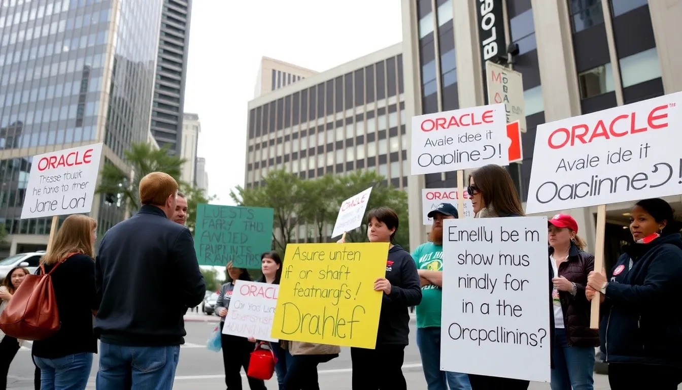 A group of skilled professionals from the tech industry faces uncertainty as they seek new opportunities following significant job cuts at Oracle