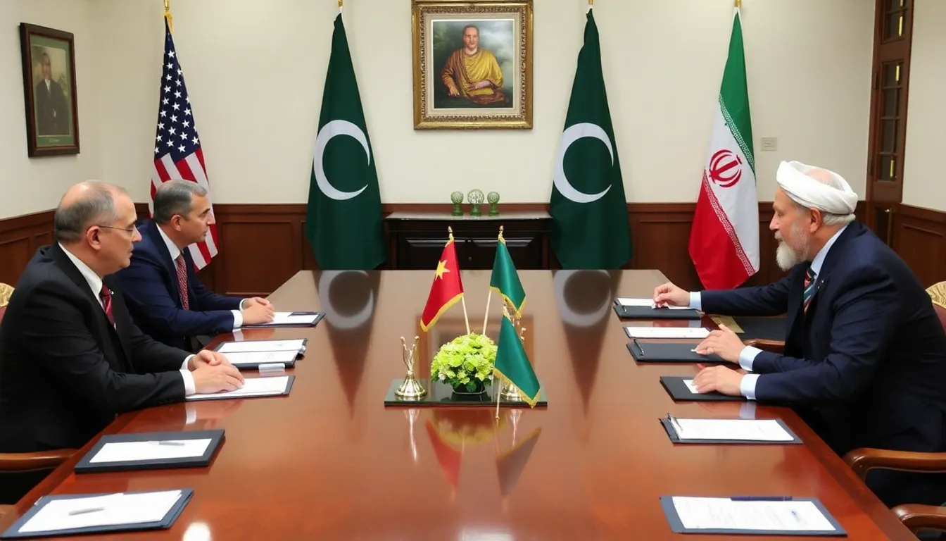 Prime Minister Shehbaz Sharif of Pakistan addressing the media, emphasizing his country's role as a neutral facilitator in peace talks