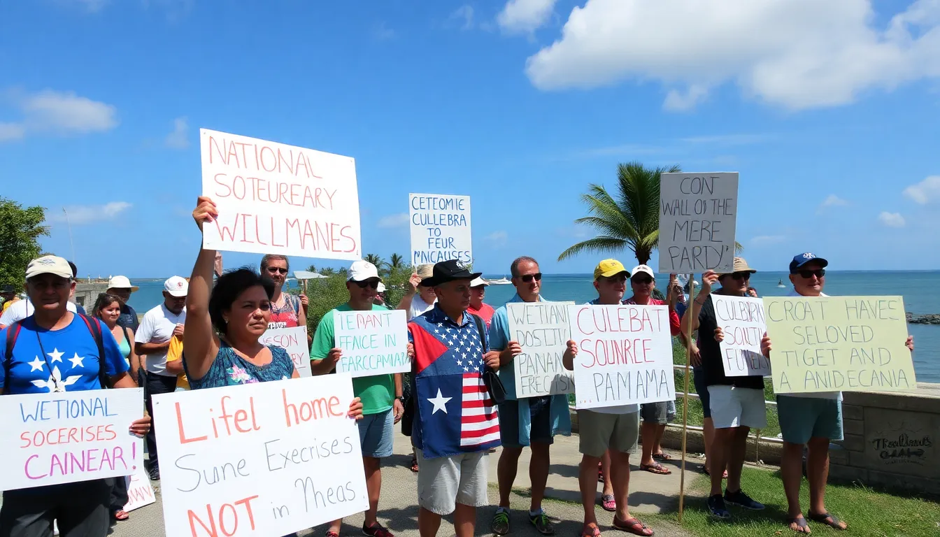 Activists gather to voice their concerns about the potential disruptions caused by the renewed military presence in Panama