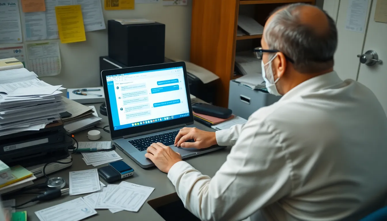 A user interacting with a digital assistant, illustrating the trend of utilizing technology for managing healthcare expenses