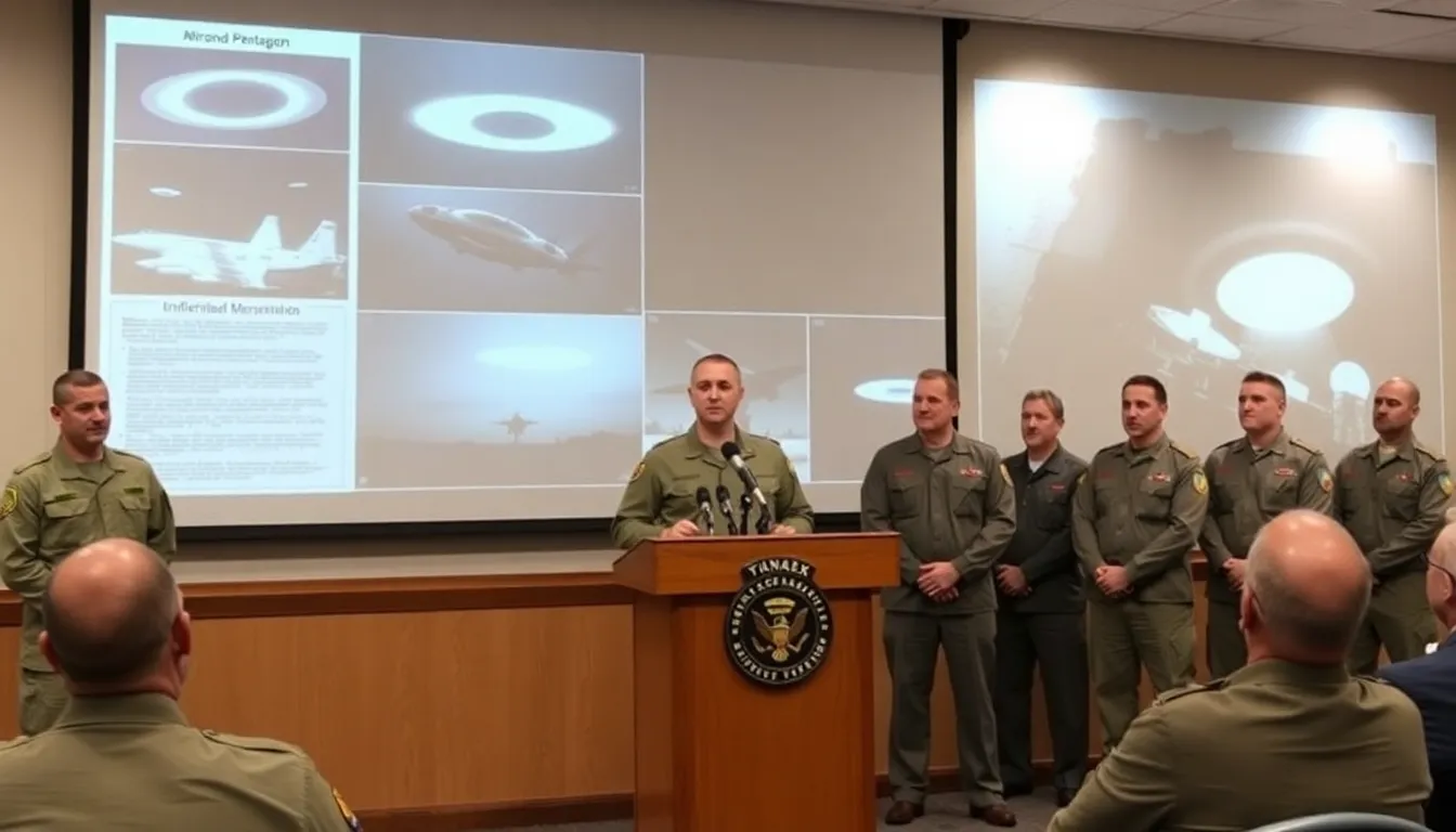 A historical photograph capturing the excitement surrounding the first reported UFO sighting near Mount Rainier in 1947