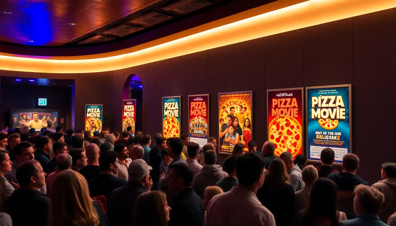 A local pizzeria thriving as moviegoers flock to enjoy pizza before or after watching the film