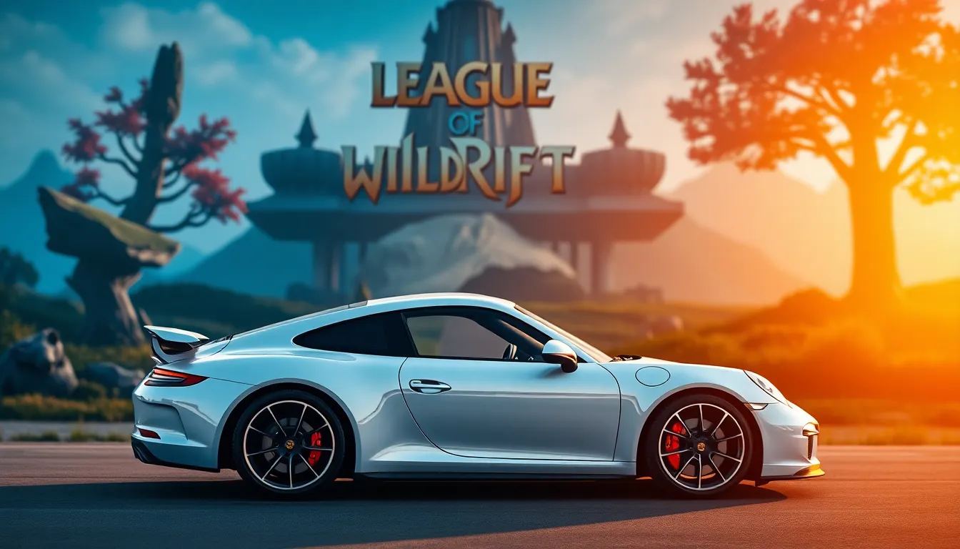 An eyecatching advertisement that merges Porsche's luxury branding with the competitive atmosphere of esports, symbolizing the partnership's innovative approach