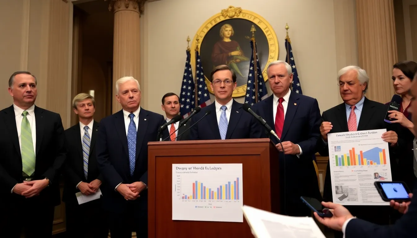 U.S. senators hold a press conference to discuss their investigation into lawyers allegedly aiding wealthy clients in tax evasion practices in Puerto Rico.