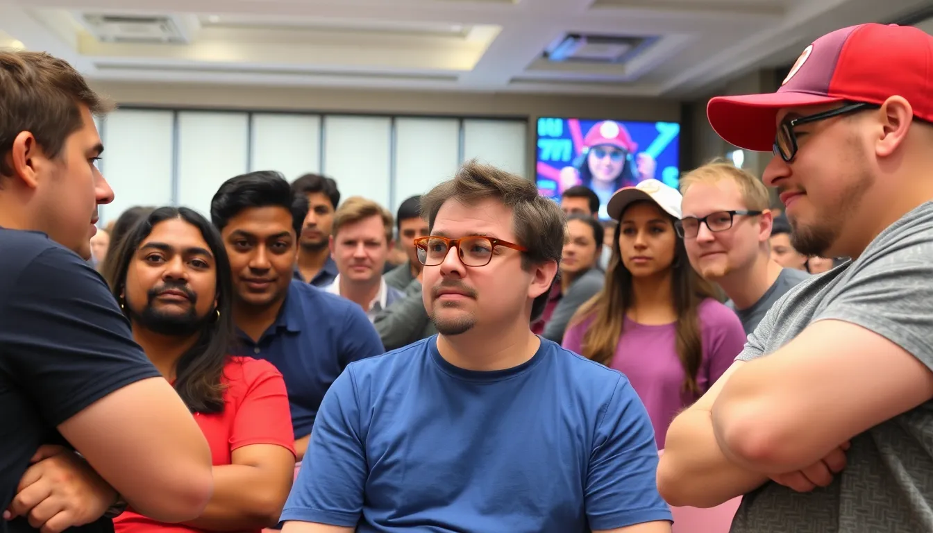 A vibrant tournament scene showcasing players intensely competing in Super Smash Bros. Ultimate, highlighting its growing popularity and engagement