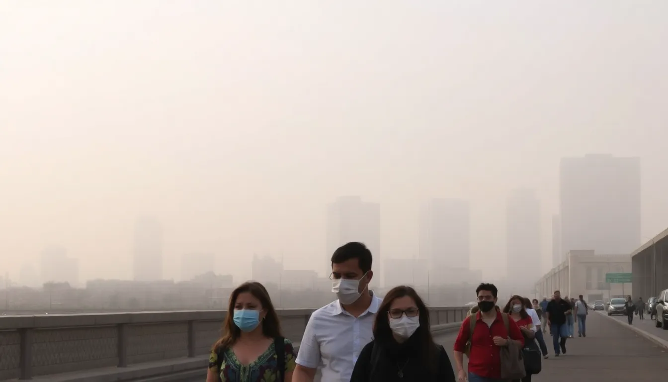 Children play indoors as public health officials urge families to take precautions against the harmful effects of elevated air pollution levels