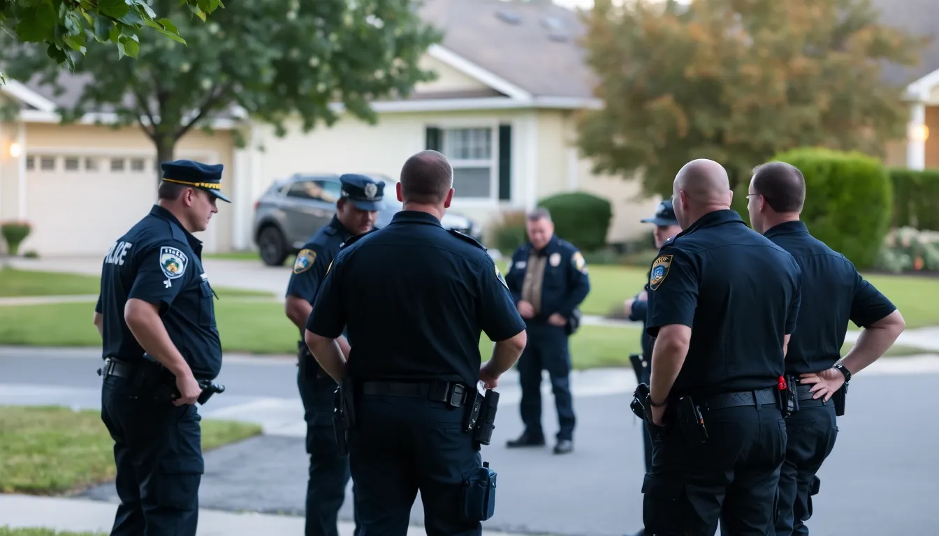 Law enforcement officers discussing the implications of misinformation on public safety in relation to wildlife incidents