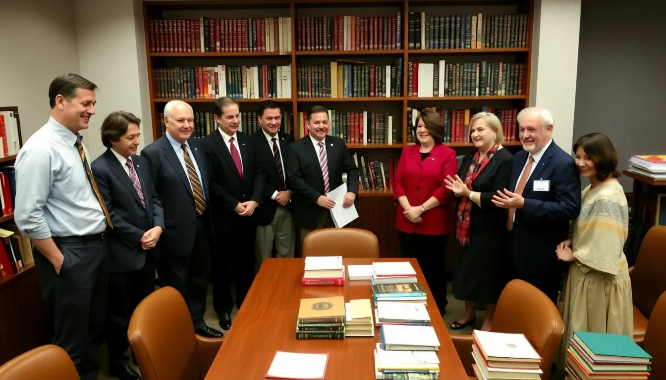 A group of historians discussing the implications of the recent court ruling on the accessibility of sensitive historical documents
