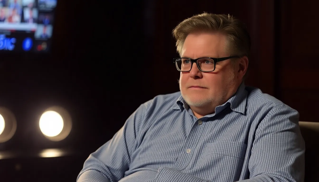 Steve Kroft sits in a dimly lit interview setting, looking contemplative as he discusses the pressures and challenges he faced during his long career with 60 Minutes.