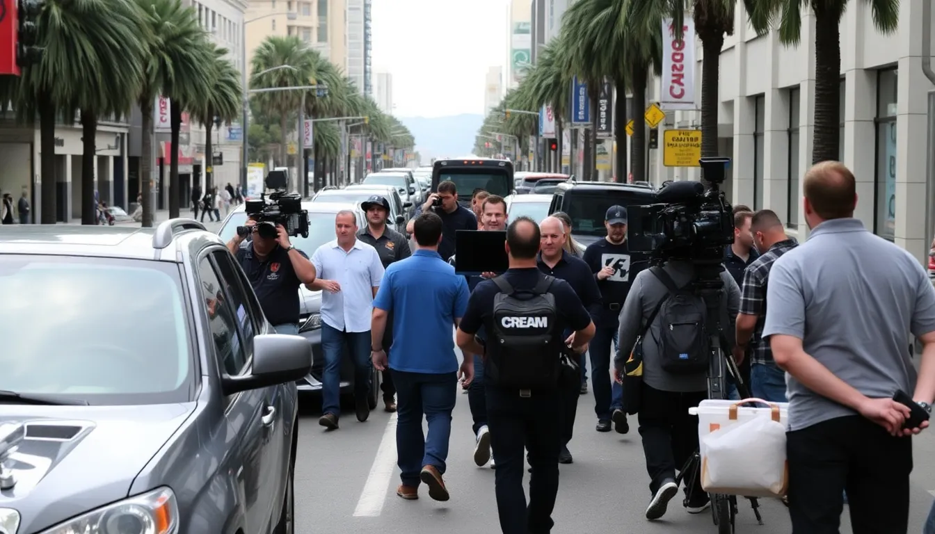 The bustling streets of Los Angeles, filled with vibrant energy, serve as the dynamic backdrop for the filming of 'Streamer'