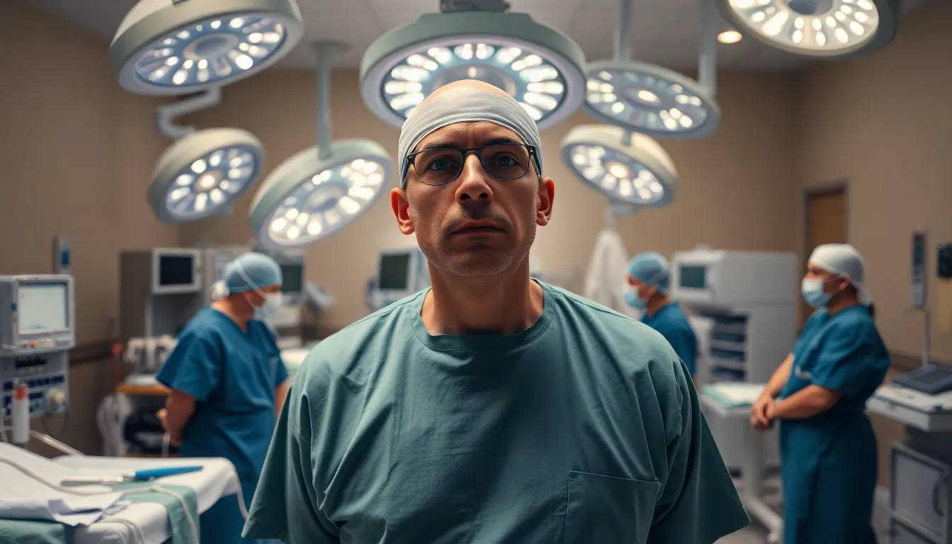 A group of healthcare professionals reviewing a surgical safety checklist in an operating room setting
