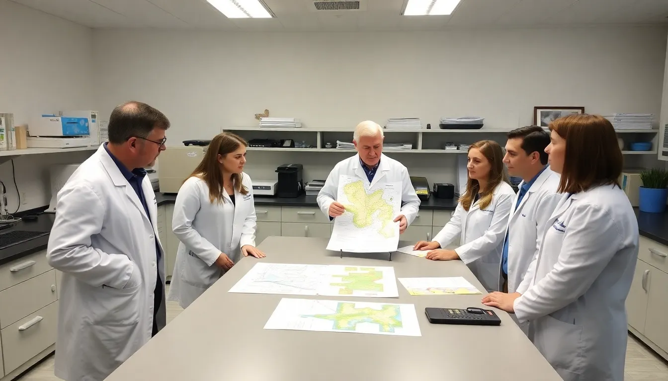 Surrey scientists gather in a laboratory, discussing their new mission to study space weather and its effects on Earth.