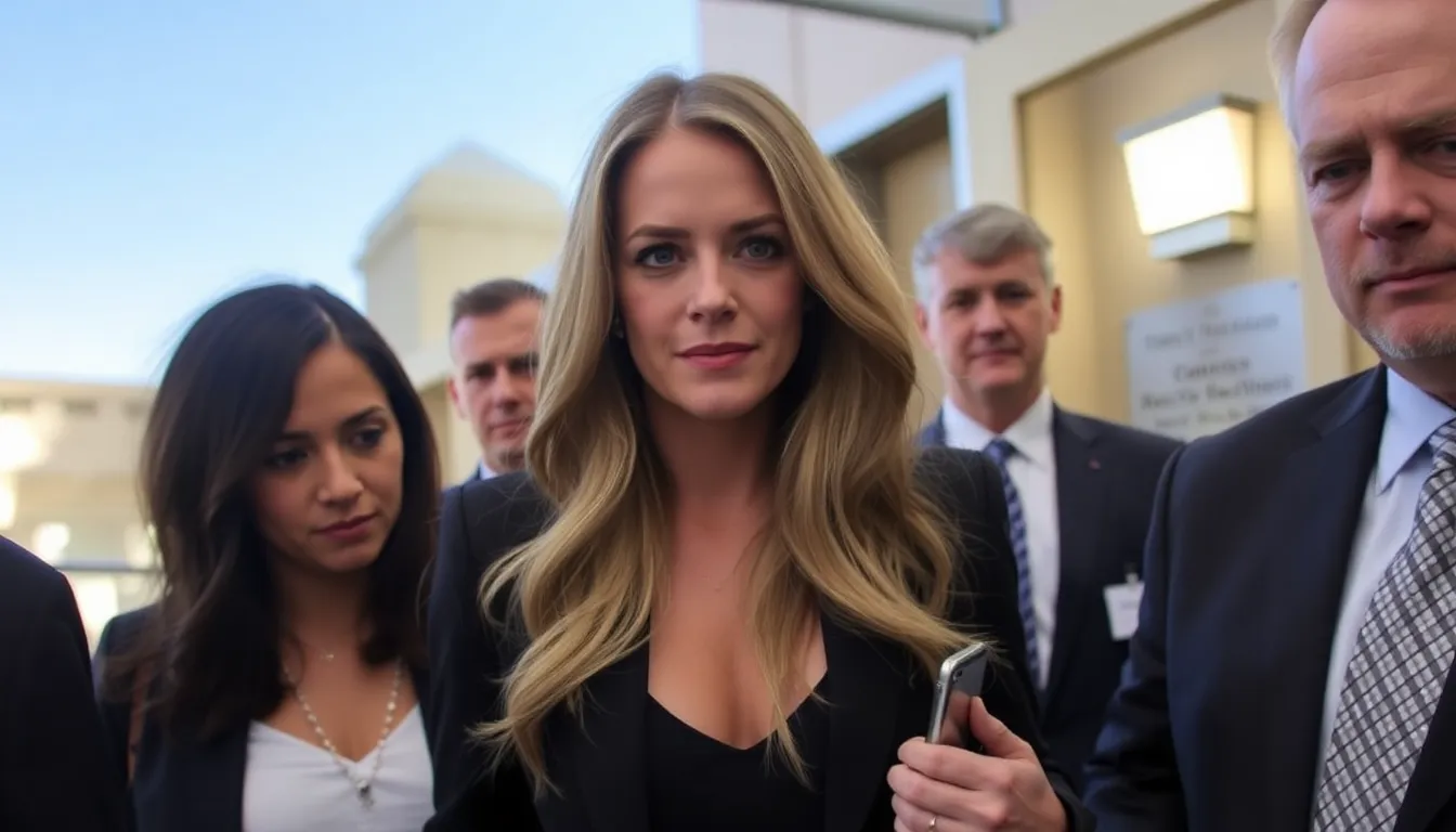 Taylor Frankie Paul is seen leaving a family court in Utah, flanked by legal representatives, as she prepares to address her ongoing custody dispute with Dakota Mortensen.