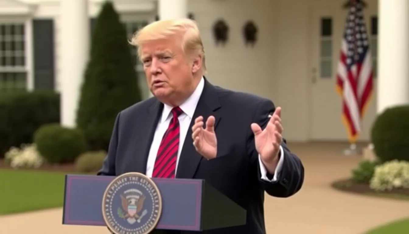 Donald Trump delivers a statement outside his residence, expressing outrage over Jimmy Kimmel's recent joke about Melania Trump.