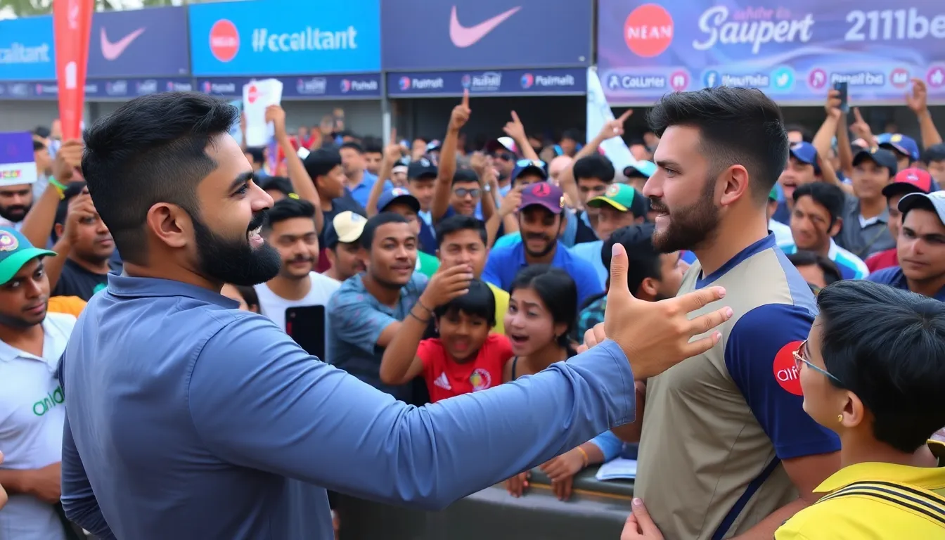 Fans passionately engaging with their favorite players on social media, illustrating the dynamic relationship between cricket and its audience