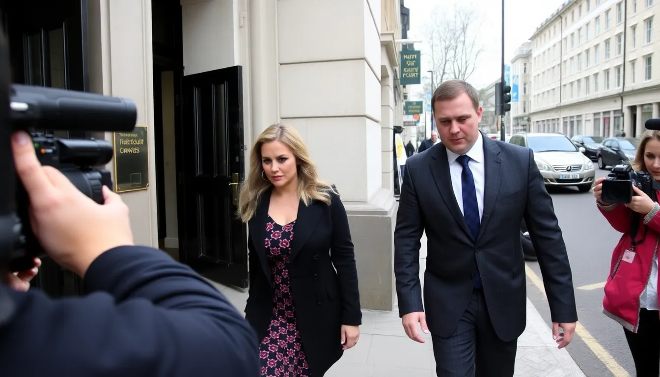 Katie Price and Chris Shields are seen arriving at the High Court for the preliminary hearing of their highprofile legal dispute over defamation allegations.