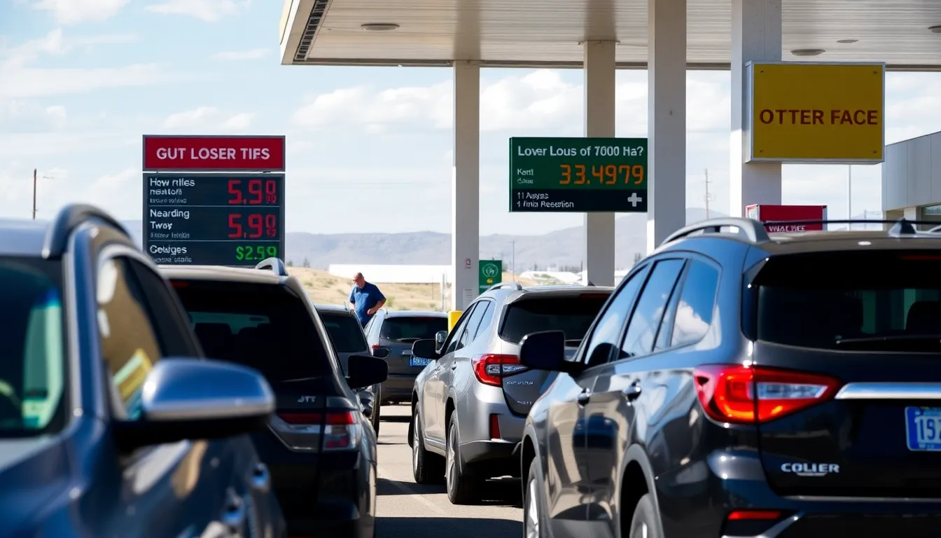 A local convenience store near a gas station, experiencing a surge in customers as nonresidents flock to the area for affordable fuel options