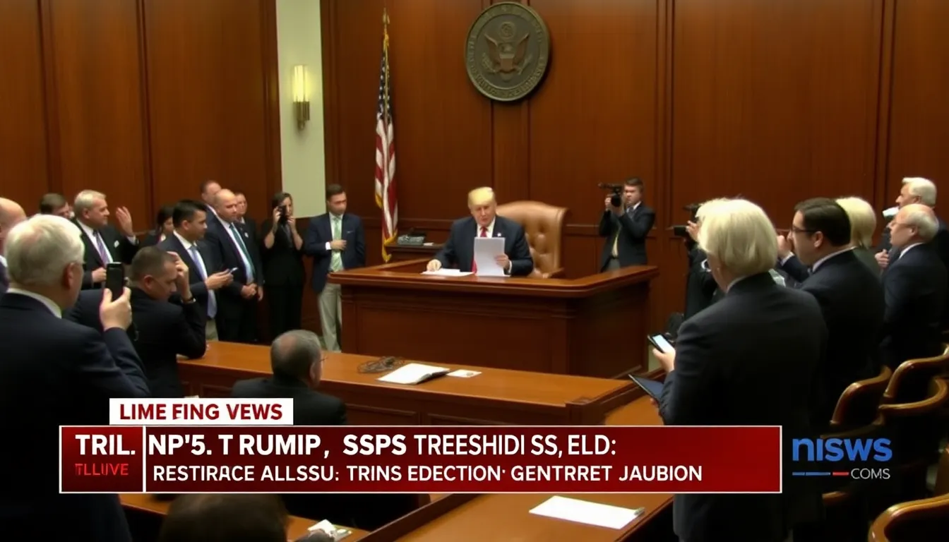 A courtroom scene depicting a judge delivering a ruling on a highprofile defamation case involving Donald Trump