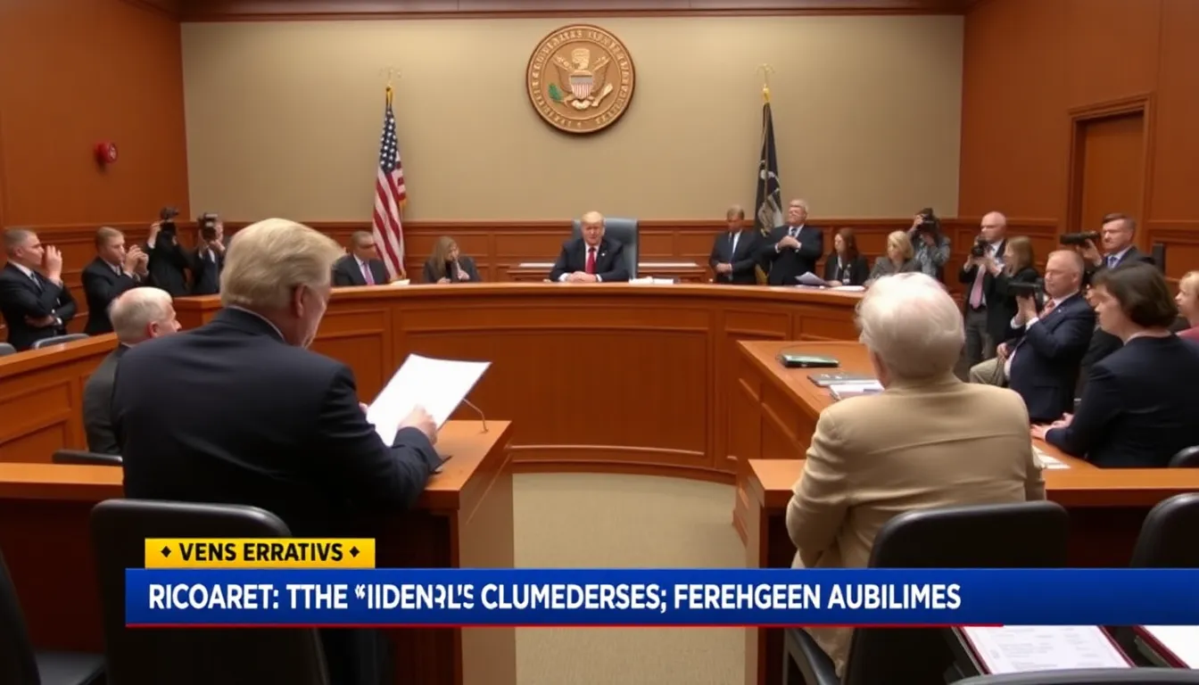 A federal judge in New York is seen delivering a ruling in a courtroom, as news of the dismissal of Donald Trump's  billion defamation lawsuit against the Wall Street Journal unfolds.
