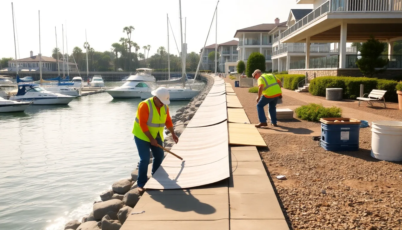 Local fishermen navigating their boats near the yacht club, highlighting the balance between recreational use of coastal areas and the preservation of marine habitats