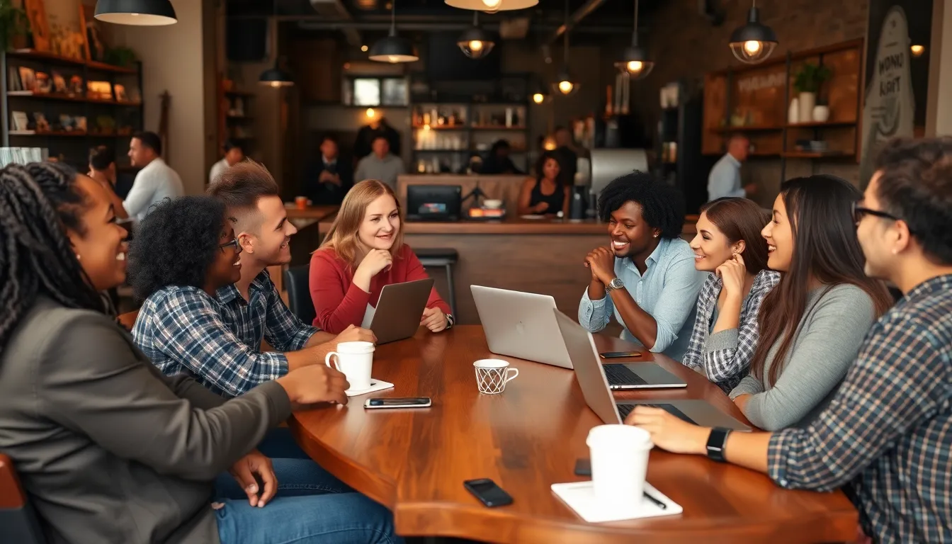 A group of people discusses their thoughts on YouTube's recent announcement of subscription price increases at a coffee shop.