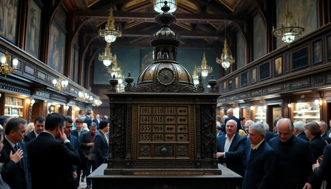 An elegantly designed 17thcentury calculating machine, showcasing intricate craftsmanship and advanced functionality