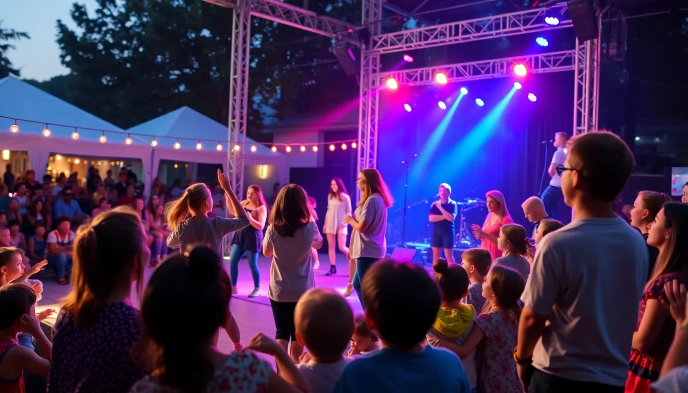 Young fans enthusiastically dancing along to the Kidz Bop Kids' performance, embodying the joy and excitement of the concert experience