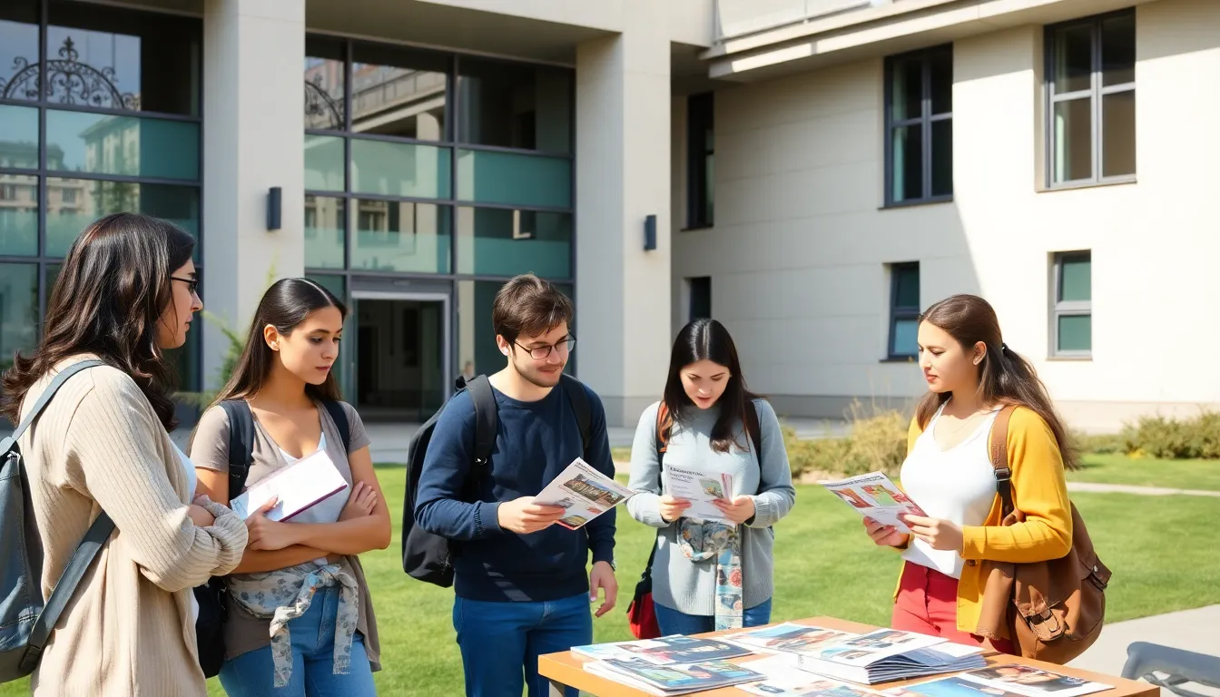 A protest scene with young people advocating for diversity and inclusivity in education, reflecting the growing concerns about social issues influencing university preferences