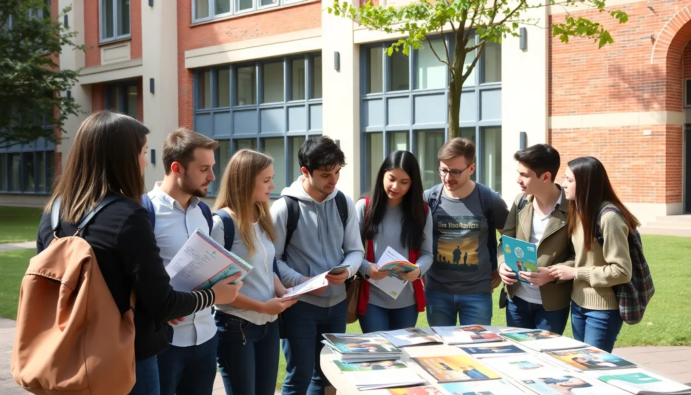 A comparison chart showing enrollment statistics of French students in American versus European universities over recent years, highlighting the shifting trends in international education