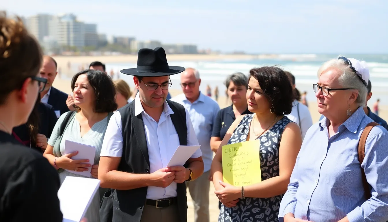 A group of Jewish community members participates in discussions about their experiences, advocating for increased awareness and education on antisemitism