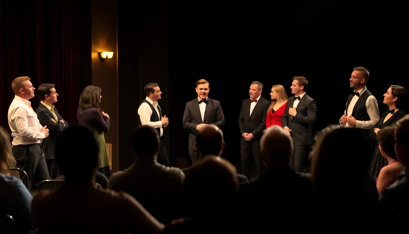 The playwright in discussion with cast members, exploring the intersections of art, identity, and the legacy of Lorca's contributions to contemporary theater