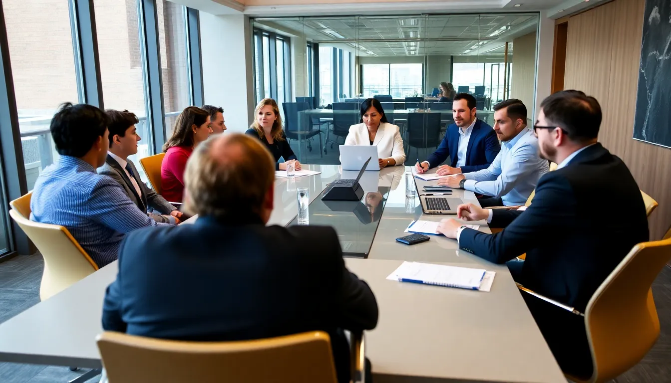 A diverse group of stakeholders engaged in a roundtable discussion about the future of artificial intelligence and its implications for Britain