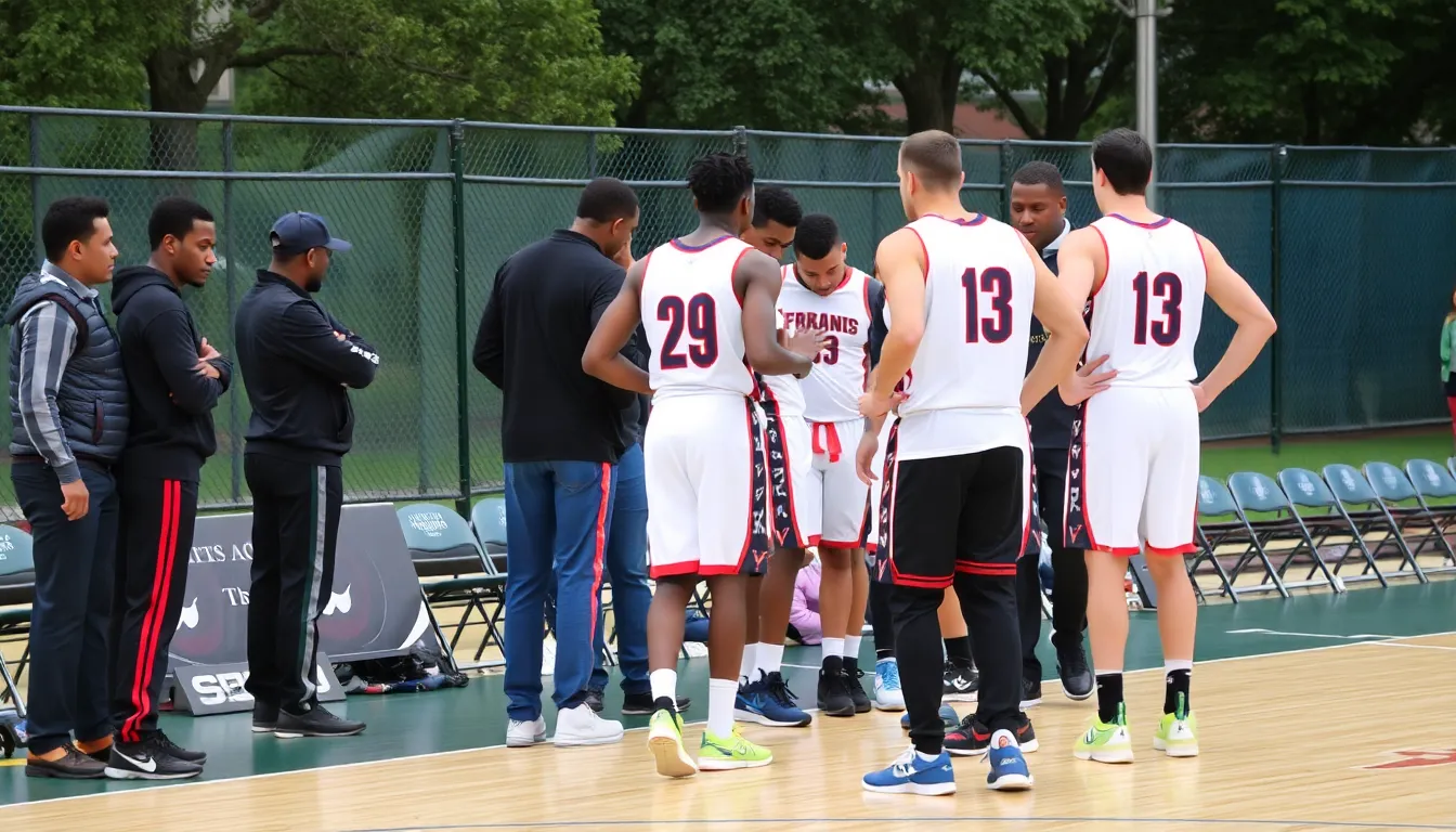 Fans in the stands wearing team jerseys, looking disappointed and concerned about the absence of their star players during an intense playoff match
