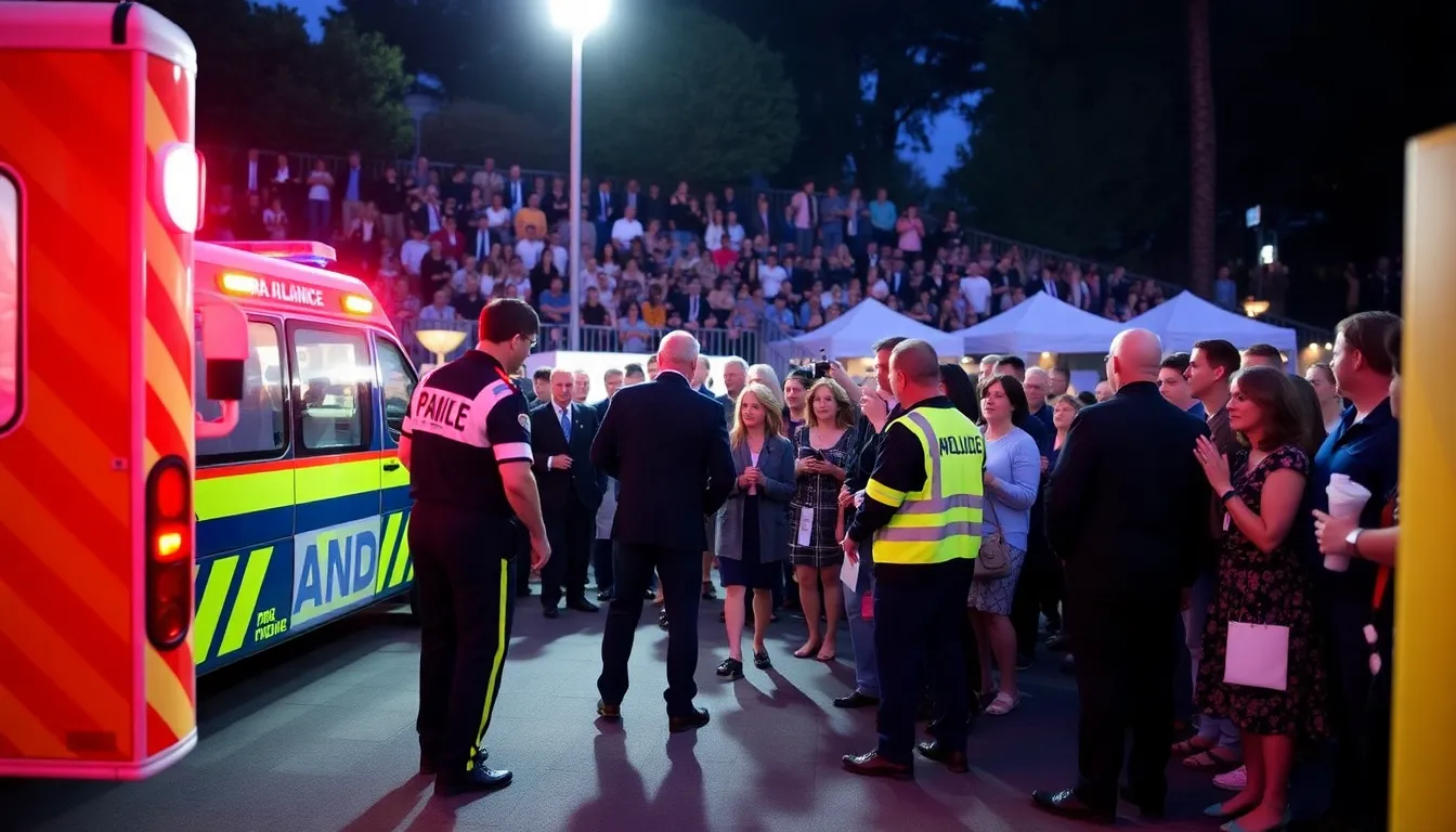 Festival staff efficiently managing the situation, highlighting the importance of emergency preparedness at largescale events